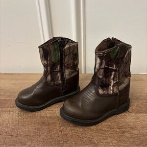 Boy's Realtree Lil Dustin Camo Cowboy Boots 8M